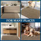 OLANLY Dog Door Mat for Muddy Paws 50x30, Super Absorbent Chenille Mud Mat | Tan - Image 8