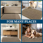 OLANLY Dog Door Mat for Muddy Paws 47x20, Super Absorbent Chenille Mud Mat | Tan - Image 8