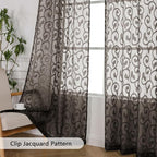 Furman Chocolate Sheer Curtains 63 inch Length - Image 4