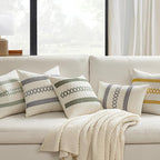 MIULEE Set of 2 Gray Boho Decorative Lumbar Pillow Covers 12x20 Inch | - Image 2