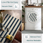 Blue and White Striped Outdoor Rug - Image 6