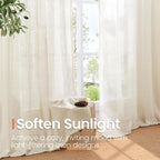 BGment Beige Linen Curtains 45 Inch Length - Image 4