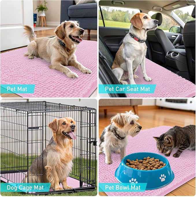 OLANLY Dog Door Mat for Muddy Paws 59x32, Super Absorbent Chenille Mud Mat | - Image 7