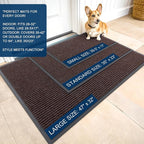 OLANLY Front Door Mat 59x40, Waterproof Heavy-Duty Indoor Outdoor Doormat | Tan - Image 2