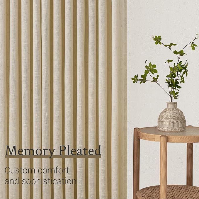 Topfinel 108 Inch Curtains 1 Panels Set, One Packs Pinch Pleat Back Tab Linen - Image 7