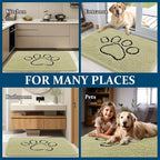 OLANLY Dog Door Mat for Muddy Paws 48x30, Paw Print Design Chenille Mud Mat | - Image 8