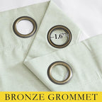 NICETOWN Sage Green High-End Thermal Flax Linen Curtains, Full Blackout Privacy - Image 6