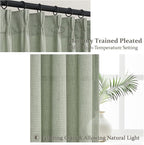 Sage Green Pinch Pleated Sheer Curtains 84 Inches Long - Image 4