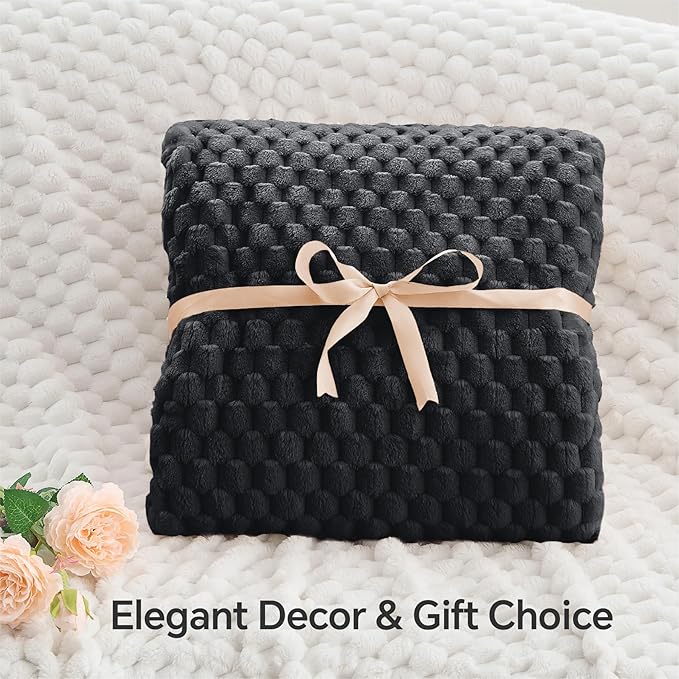 BEDELITE Black Queen Blanket for Bed, Soft Cozy Gifts for Women, 90 * 90 | 3D - Image 4