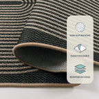 Lahome Enfys Modern Rainbow Round Rug 4ft, Circular Indoor Outdoor Kitchen Rug - Image 4