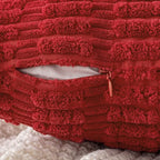 MIULEE Corduroy Decorative Throw Pillow Covers 18x18 Red Pack of 2 | Soft Boho - Image 3
