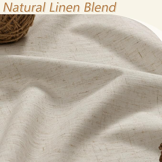 Extra Long 100% Blackout Linen Curtains - Image 3