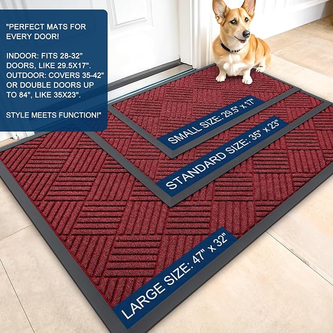 OLANLY Front Door Mat Outside Entrance 47x23, Waterproof Heavy-Duty Doormat | - Image 2