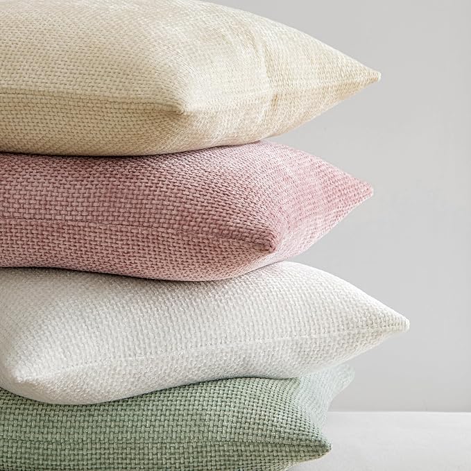 MIULEE Decorative Couch Throw Pillow Covers 20x20 Inch Pink 2 Pack | Modern - Image 4