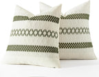 MIULEE Set of 2 Moss Green Boho Decorative Pillow Covers 18x18 Inch | Farmhouse - Image 7