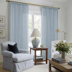 Extra Long Dusty Blue Linen Curtains 120 Inches Long 2 Panels | Coastal Sky Blue - Image 7