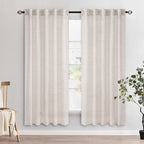MIULEE White Linen Curtains 52x72 Inch Length - Image 2