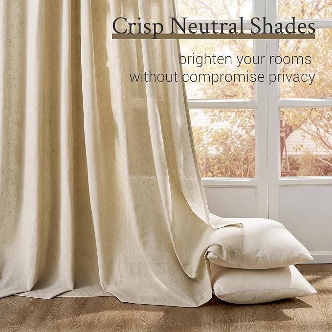 Topfinel 108 Inch Curtains 1 Panels Set, One Packs Pinch Pleat Back Tab Linen - Image 8