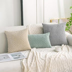 Set of 4 Yellow Rust Aqua Decorative Throw Pillow Covers 20x20 Inch Corduroy - Image 3