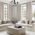 Beige Color Blackout Curtains 90 Inch Long 2 Panels, Back Tab Pleated Heading - Image 5