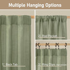 Sheer Linen Curtains 96 inches Long 2 Panels Set - Image 2