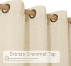 Short Window Linen Curtains 36 Inch Length 2 Panels, 34 x 36 Inch | Beige - Image 3