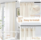 BGment 54 Inch Length Natural Linen Curtains - Image 6