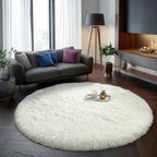 Amdrebio Cream Ivory White Large Round Rug 6Ft - Image 7