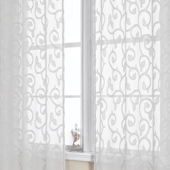 Furman Sheer White Curtains 90 inches Long - Image 7