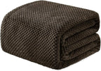 Exclusivo Mezcla Soft Waffle Fleece Bed Blanket Queen Size, Coffee | by ExclusivoMezcla