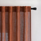 MIULEE Burnt Orange Fall Kitchen Curtain 24 Inches Long 2 Panels Farmhouse | - Image 6