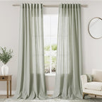 Extra Long Sage Green Curtain 2 Panels 108 inches Long by Nanspring