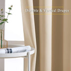 NICETOWN Biscotti Beige Cafe Curtains 36 inches Long, Grommet Thermal Drapes - Image 5