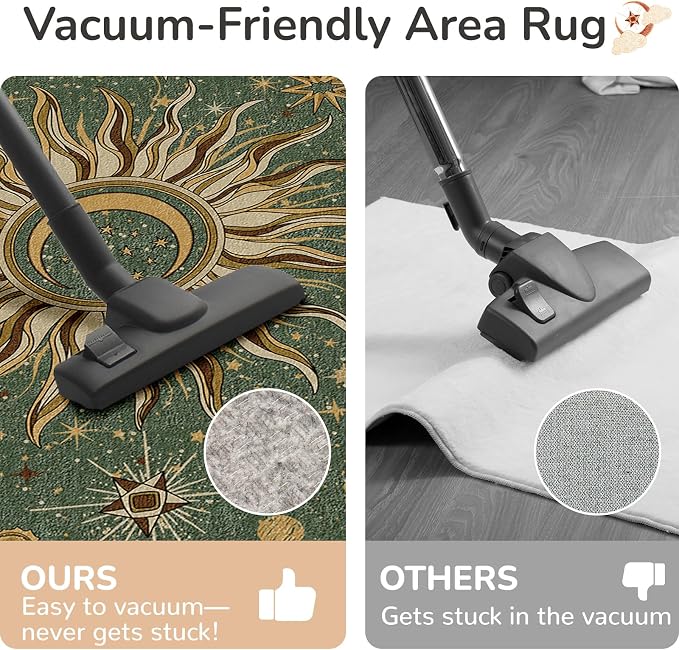 Vacuum-Friendly, Round 6ft Washable Area Rug - Image 4