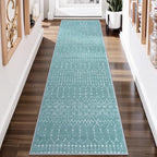 Lahome Moroccan Green Runner Rug 2x6 Washable Non-Slip Hallway Rug Runner - Image 2