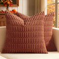 MIULEE Fall Decorative Throw Pillow Covers 20x20 Dark Rust Pack of 2 | by MIULEE