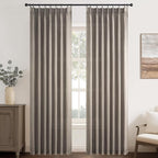 Topfinel Pinch Pleated Curtains 90 Inches Long 2 Panels Set, Burlywood Semi - Image 9