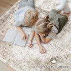 Area Rug 10x14 Washable Rug, Vintage Boho Medallion Rugs Non-Slip Soft Low Pile - Image 4