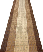 Custom Length Hallway Runner Rug, Slip Resistant, Meander Brown, 26 Inch X 3 - Image 3