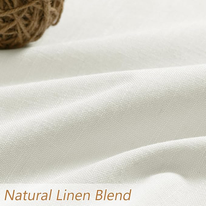 100% Blackout Linen Curtains 98 Inch Long by 52 Inch Wide 2 Panels Set - Image 3