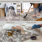 3x7 Kitchen Runner Rug – Washable Non-Slip Modern Abstract Neutral Carpet - Image 7