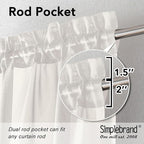 Simplebrand Ivory Sheer Kitchen Curtains - Image 2