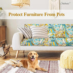 CALBODE 8pcs Outdoor Tropical Plant Printed Sofa Seat Cushion Covers Strechable - Image 5