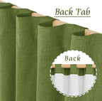 Sage Green 100% Blackout Linen Curtains 84 Inch - Image 3