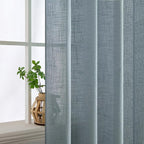 MIULEE Dusty Blue Linen Curtains 52x63 Inch 2 Panel - Image 5