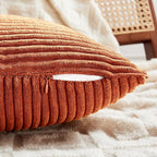 Fancy Homi Set of 2 Burnt Orange Long Lumbar Decorative Throw Pillow Covers - Image 4