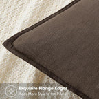 MIULEE Decorative Linen Pillow Covers 18x18 Inch Dark Coffee Chocolate | Boho - Image 2