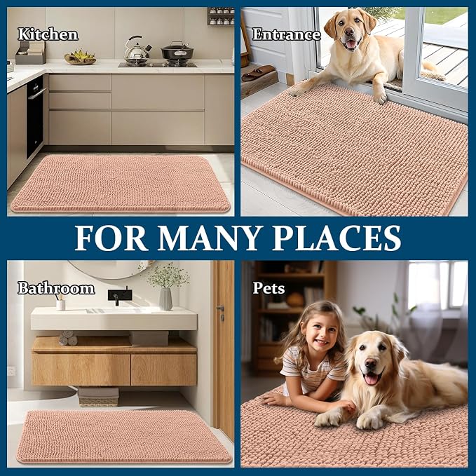 OLANLY Dog Door Mat for Muddy Paws 59x20, Super Absorbent Chenille Mud Mat | - Image 8