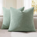 MIULEE Greyish Green Chenille Couch Throw Pillow Covers, 20x20 | Set of 2 by MIULEE