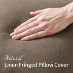 MIULEE Linen Decorative Fall Lumbar Throw Pillow Covers Cocoa Brown 12x20 | Set - Image 2